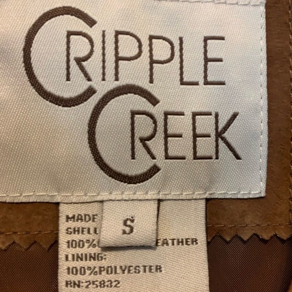 Cripple creek leather suede fringe western jacket leather lacing RTL $395 S VGUC - Picture 6 of 10